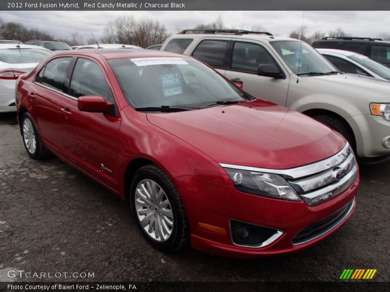Red Candy Metallic / Charcoal Black 2012 Ford Fusion Hybrid