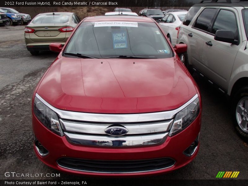Red Candy Metallic / Charcoal Black 2012 Ford Fusion Hybrid