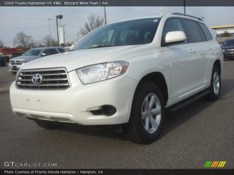 Blizzard White Pearl / Ash 2009 Toyota Highlander V6 4WD