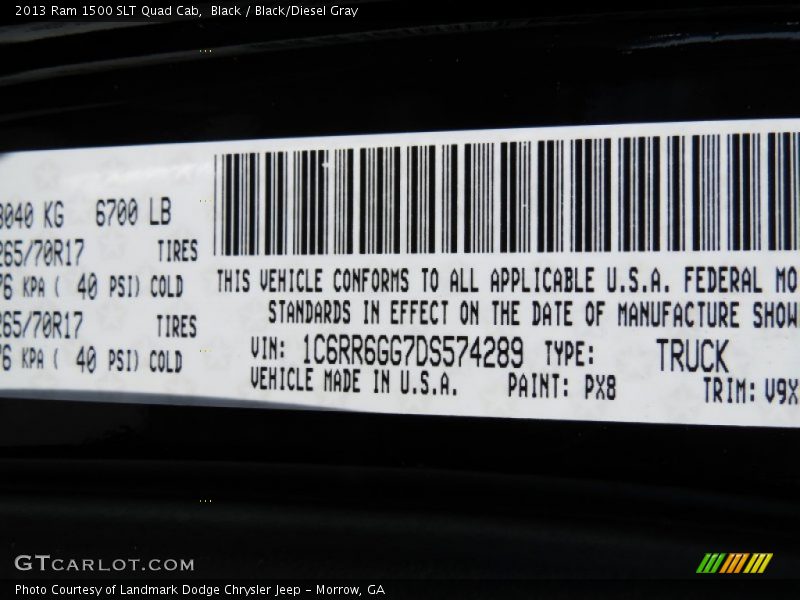 Black / Black/Diesel Gray 2013 Ram 1500 SLT Quad Cab