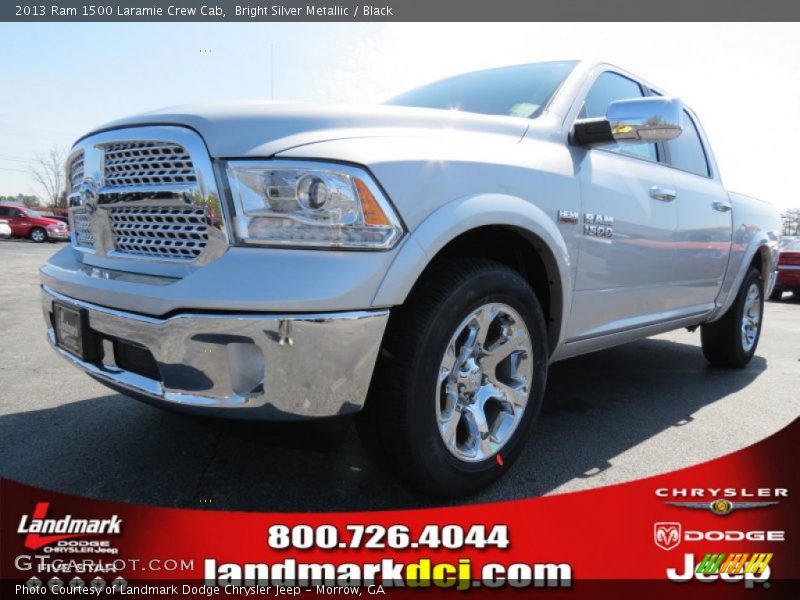 Bright Silver Metallic / Black 2013 Ram 1500 Laramie Crew Cab