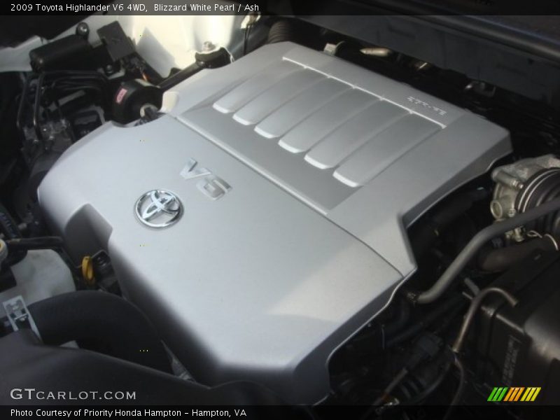 Blizzard White Pearl / Ash 2009 Toyota Highlander V6 4WD