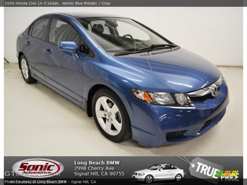 Atomic Blue Metallic / Gray 2009 Honda Civic LX-S Sedan