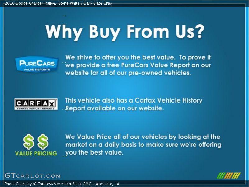 Stone White / Dark Slate Gray 2010 Dodge Charger Rallye