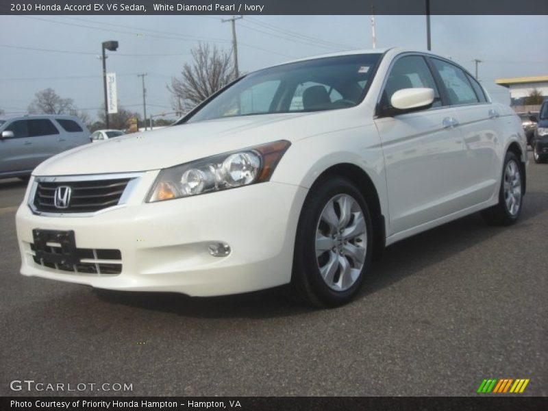 White Diamond Pearl / Ivory 2010 Honda Accord EX V6 Sedan