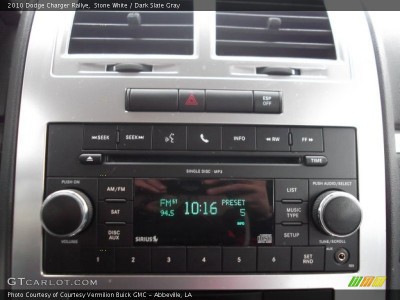 Stone White / Dark Slate Gray 2010 Dodge Charger Rallye