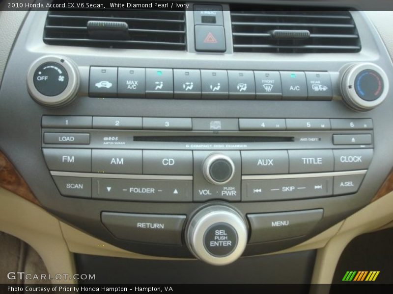 White Diamond Pearl / Ivory 2010 Honda Accord EX V6 Sedan