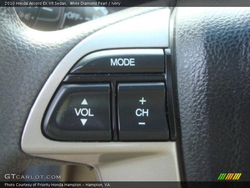 White Diamond Pearl / Ivory 2010 Honda Accord EX V6 Sedan
