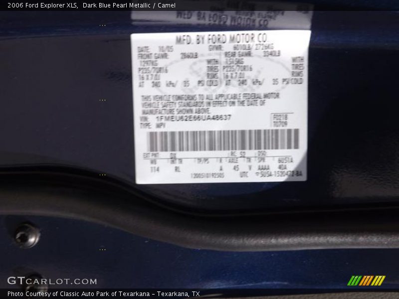 Dark Blue Pearl Metallic / Camel 2006 Ford Explorer XLS