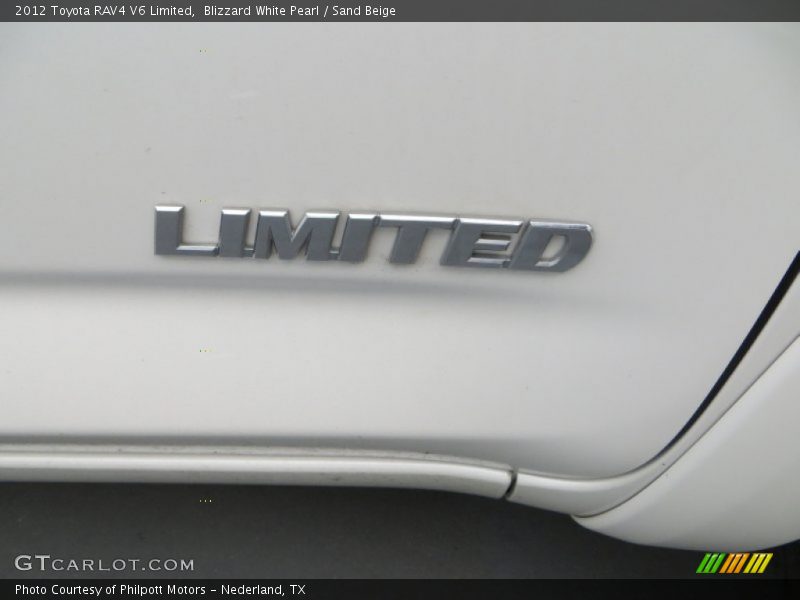 Blizzard White Pearl / Sand Beige 2012 Toyota RAV4 V6 Limited