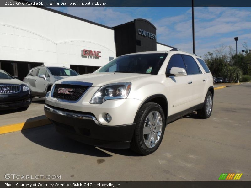White Diamond Tricoat / Ebony 2010 GMC Acadia SLT