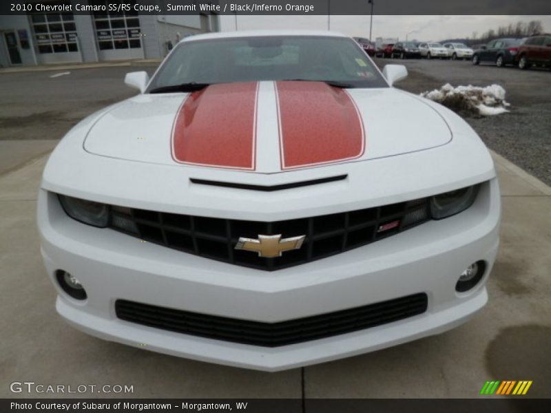 Summit White / Black/Inferno Orange 2010 Chevrolet Camaro SS/RS Coupe