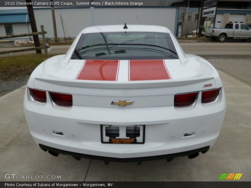 Summit White / Black/Inferno Orange 2010 Chevrolet Camaro SS/RS Coupe