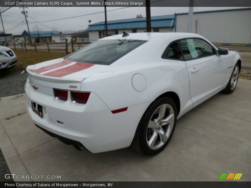 Summit White / Black/Inferno Orange 2010 Chevrolet Camaro SS/RS Coupe