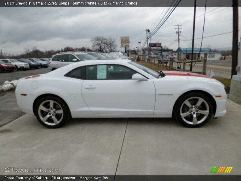 Summit White / Black/Inferno Orange 2010 Chevrolet Camaro SS/RS Coupe
