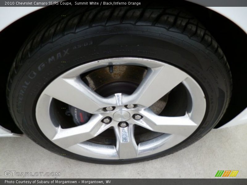 Summit White / Black/Inferno Orange 2010 Chevrolet Camaro SS/RS Coupe