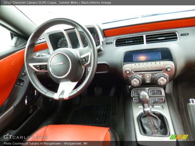 Summit White / Black/Inferno Orange 2010 Chevrolet Camaro SS/RS Coupe