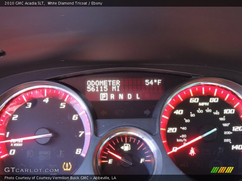 White Diamond Tricoat / Ebony 2010 GMC Acadia SLT