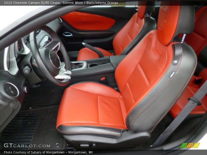 Summit White / Black/Inferno Orange 2010 Chevrolet Camaro SS/RS Coupe