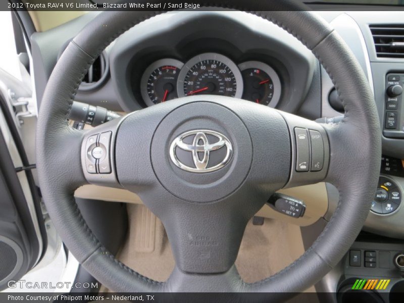 Blizzard White Pearl / Sand Beige 2012 Toyota RAV4 V6 Limited