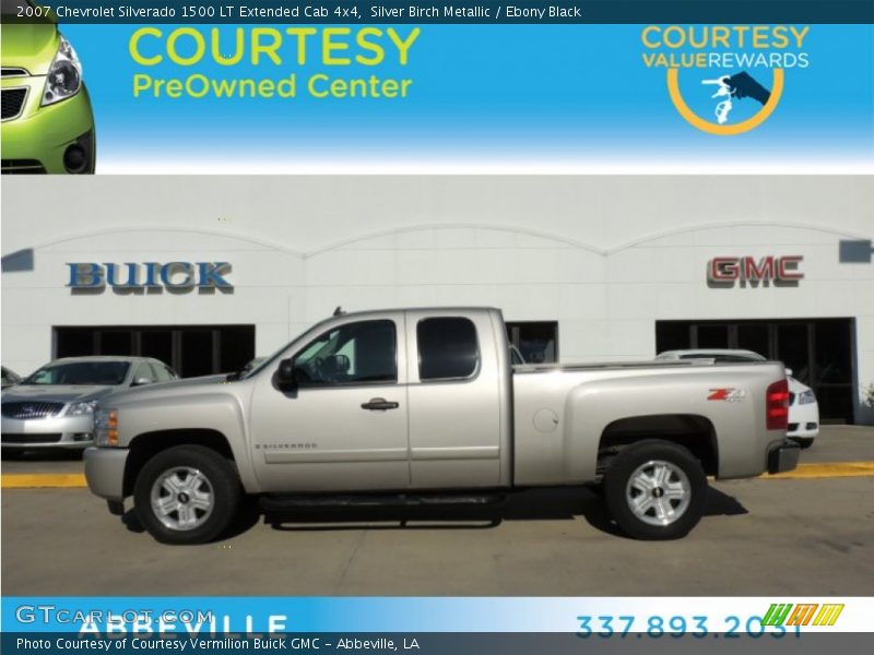 Silver Birch Metallic / Ebony Black 2007 Chevrolet Silverado 1500 LT Extended Cab 4x4