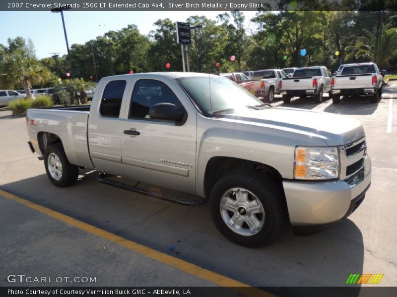 Silver Birch Metallic / Ebony Black 2007 Chevrolet Silverado 1500 LT Extended Cab 4x4
