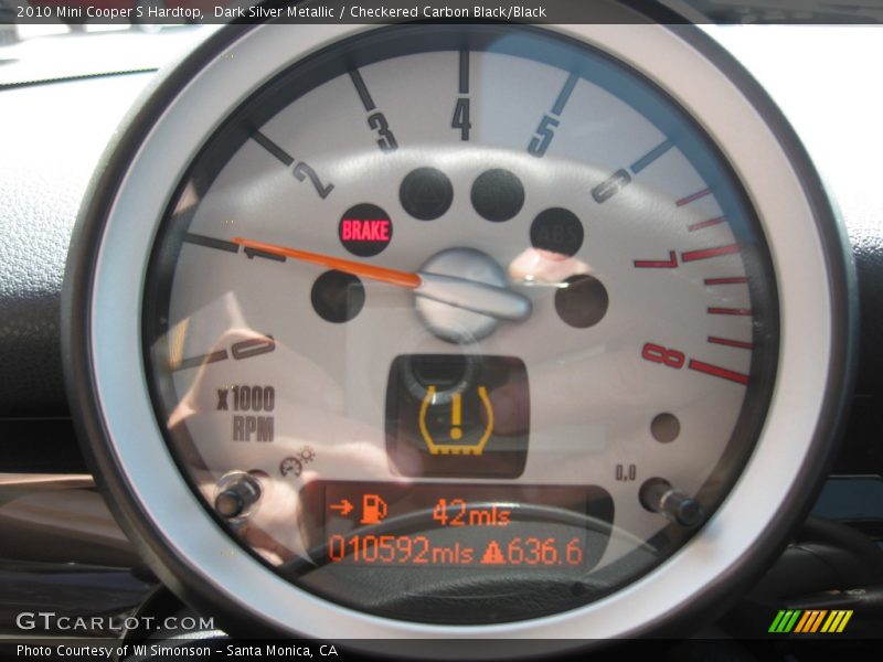 Dark Silver Metallic / Checkered Carbon Black/Black 2010 Mini Cooper S Hardtop