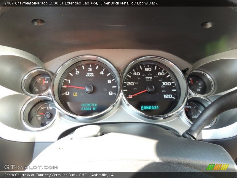 Silver Birch Metallic / Ebony Black 2007 Chevrolet Silverado 1500 LT Extended Cab 4x4