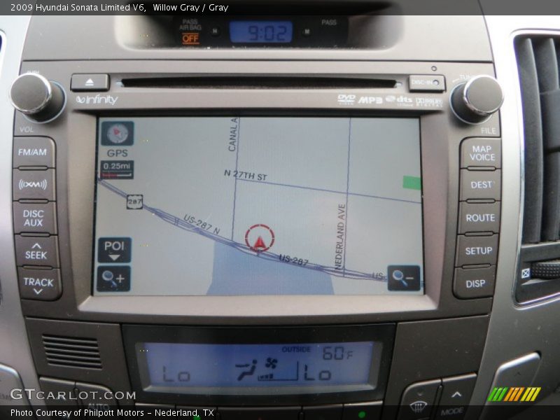 Willow Gray / Gray 2009 Hyundai Sonata Limited V6