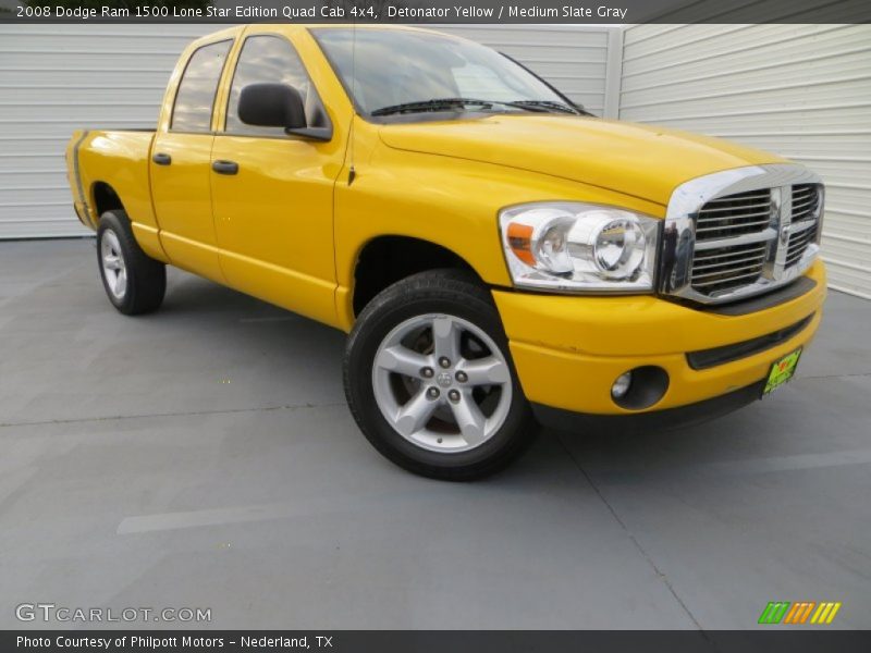 Detonator Yellow / Medium Slate Gray 2008 Dodge Ram 1500 Lone Star Edition Quad Cab 4x4