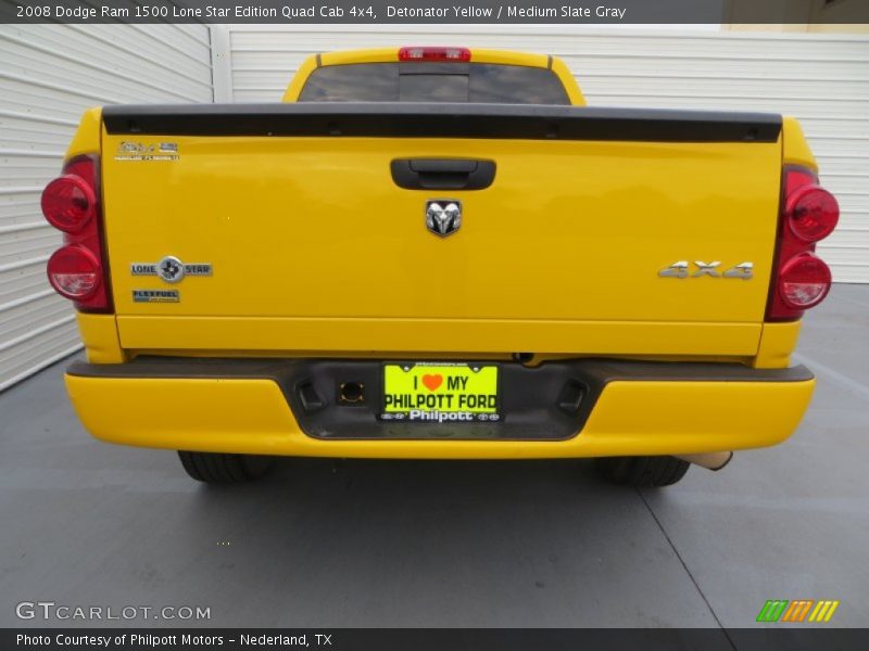 Detonator Yellow / Medium Slate Gray 2008 Dodge Ram 1500 Lone Star Edition Quad Cab 4x4