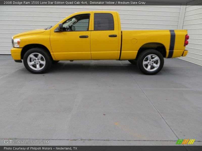 Detonator Yellow / Medium Slate Gray 2008 Dodge Ram 1500 Lone Star Edition Quad Cab 4x4