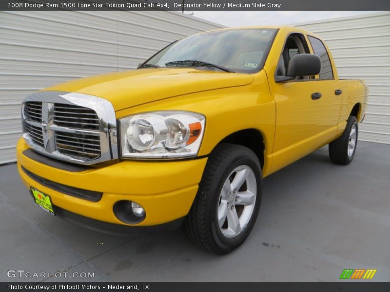 Detonator Yellow / Medium Slate Gray 2008 Dodge Ram 1500 Lone Star Edition Quad Cab 4x4