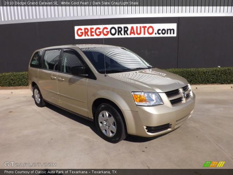 White Gold Pearl / Dark Slate Gray/Light Shale 2010 Dodge Grand Caravan SE