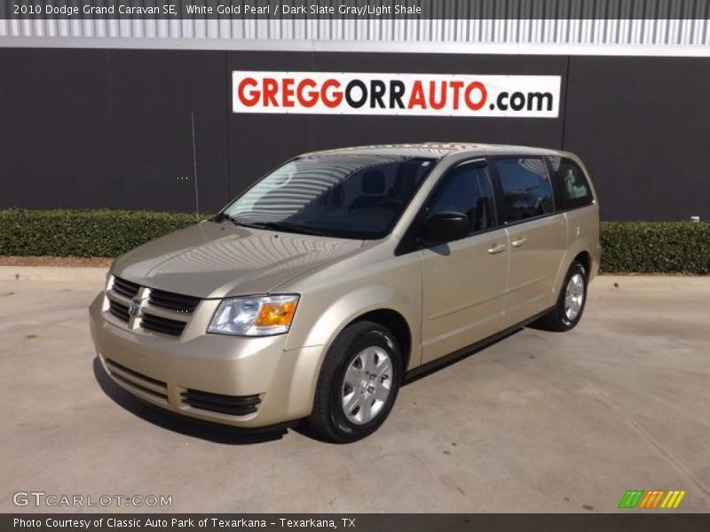White Gold Pearl / Dark Slate Gray/Light Shale 2010 Dodge Grand Caravan SE