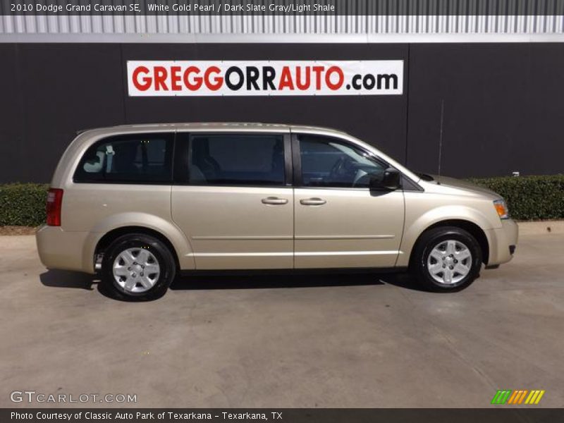 White Gold Pearl / Dark Slate Gray/Light Shale 2010 Dodge Grand Caravan SE