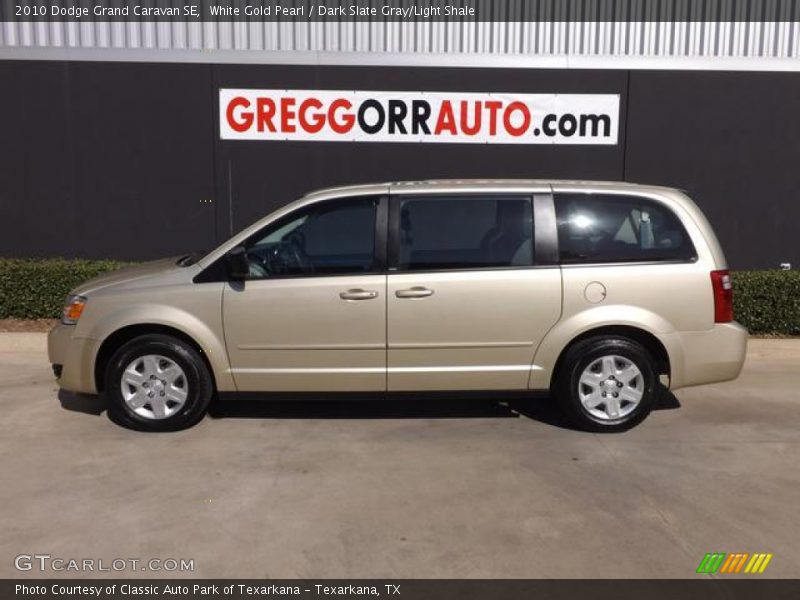White Gold Pearl / Dark Slate Gray/Light Shale 2010 Dodge Grand Caravan SE