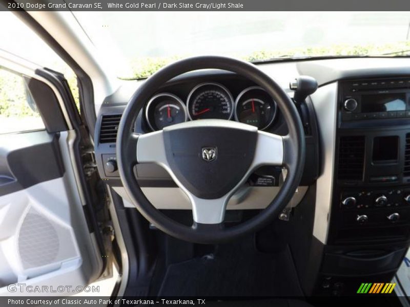 White Gold Pearl / Dark Slate Gray/Light Shale 2010 Dodge Grand Caravan SE