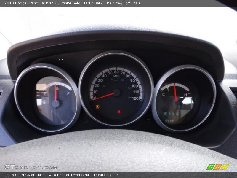 White Gold Pearl / Dark Slate Gray/Light Shale 2010 Dodge Grand Caravan SE