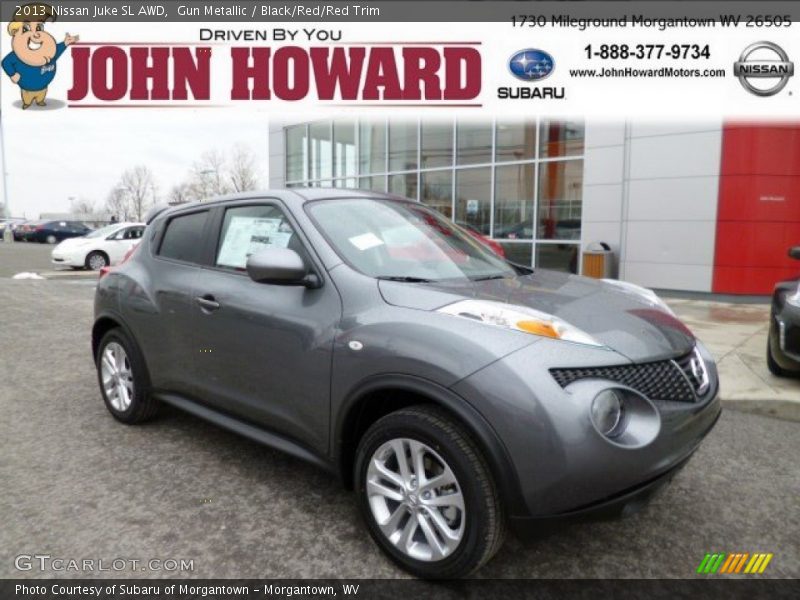 Gun Metallic / Black/Red/Red Trim 2013 Nissan Juke SL AWD