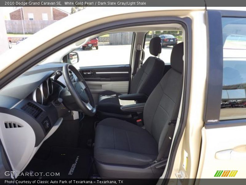 White Gold Pearl / Dark Slate Gray/Light Shale 2010 Dodge Grand Caravan SE