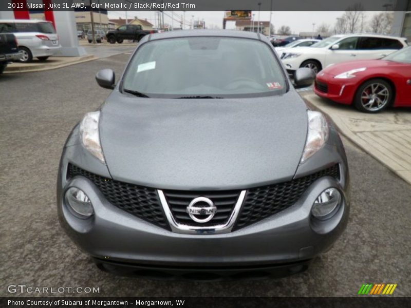 Gun Metallic / Black/Red/Red Trim 2013 Nissan Juke SL AWD