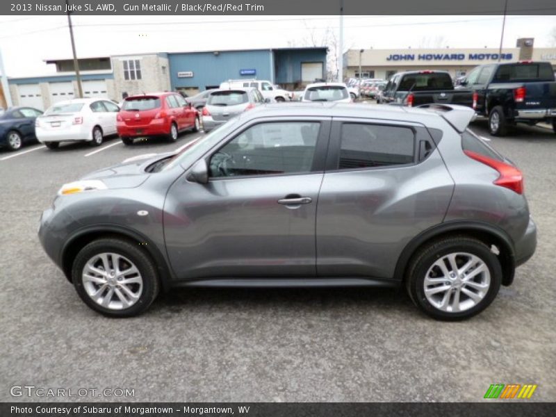 Gun Metallic / Black/Red/Red Trim 2013 Nissan Juke SL AWD