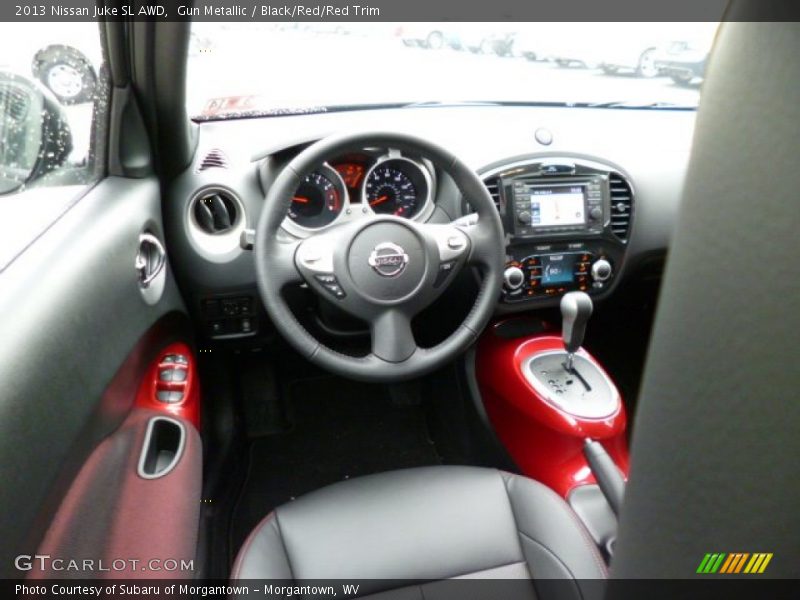 Gun Metallic / Black/Red/Red Trim 2013 Nissan Juke SL AWD