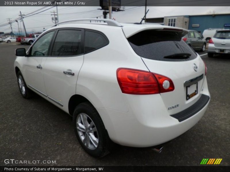 Pearl White / Gray 2013 Nissan Rogue SV AWD