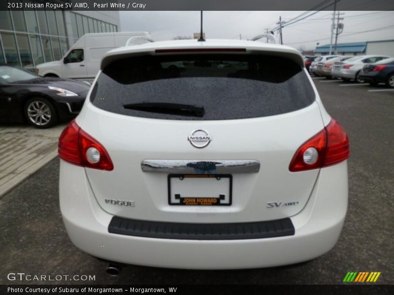 Pearl White / Gray 2013 Nissan Rogue SV AWD
