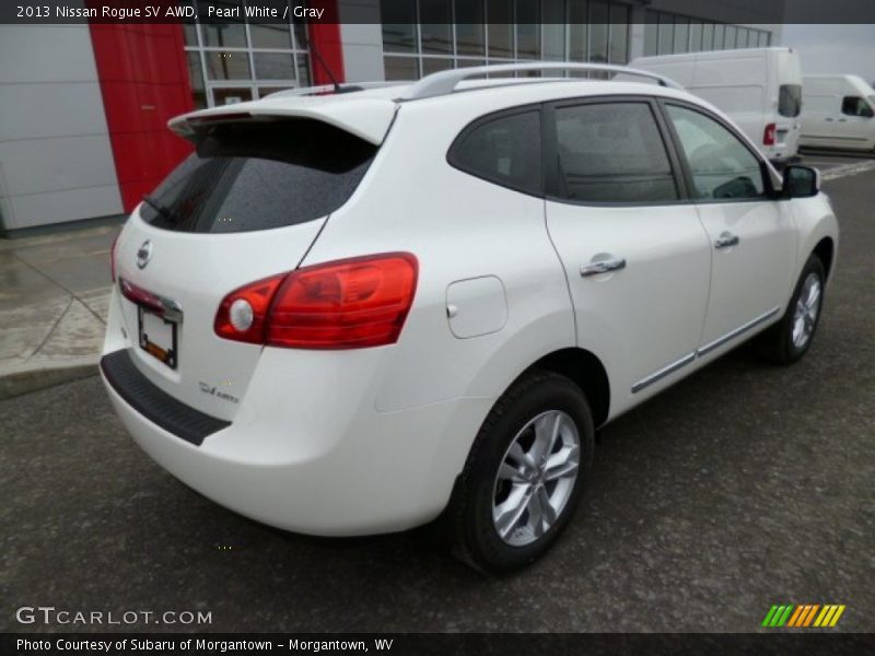 Pearl White / Gray 2013 Nissan Rogue SV AWD