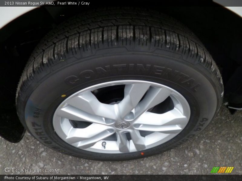 Pearl White / Gray 2013 Nissan Rogue SV AWD