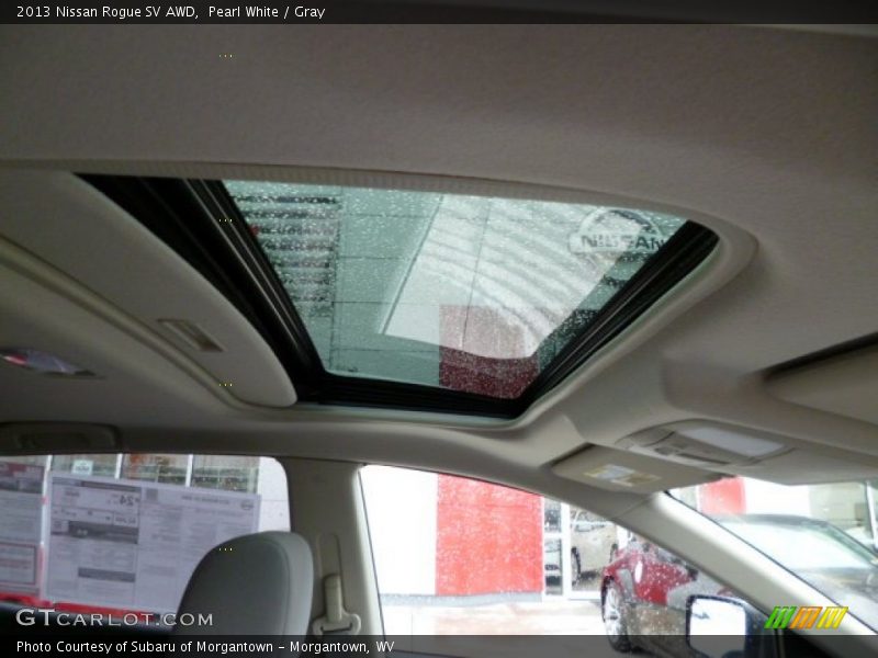 Pearl White / Gray 2013 Nissan Rogue SV AWD