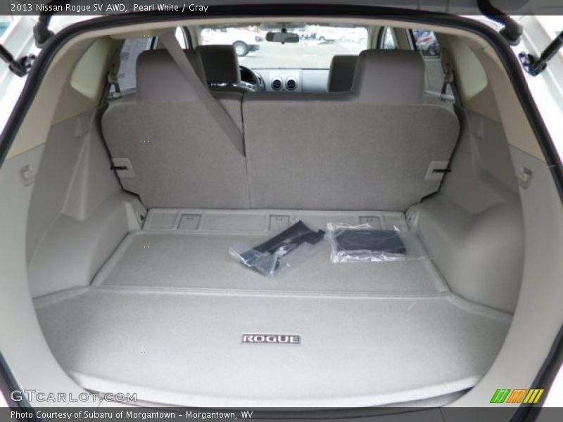 Pearl White / Gray 2013 Nissan Rogue SV AWD